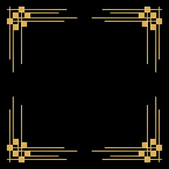 Vector geometric frame in Art deco frame for decorative design,