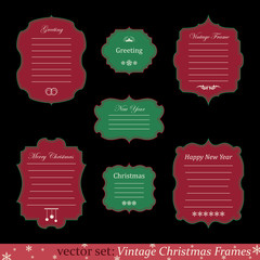 Vector set of vintage christmas frames