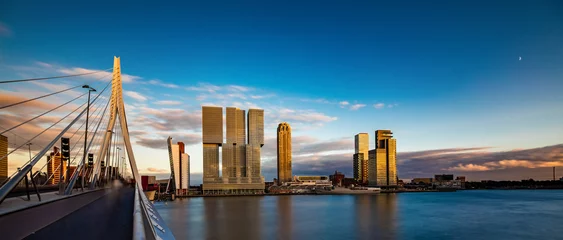 Foto op Aluminium Erasmusbrug, Rotterdam, Holland, Nederland © FleischiPixel