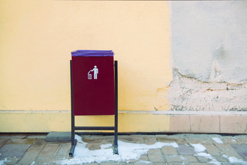 Trash receptacle on the street