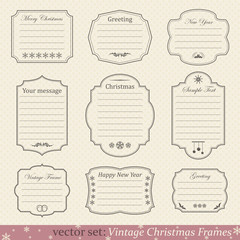 Vector set of vintage christmas frames