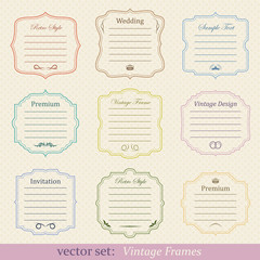 Vector set of vintage frames
