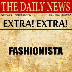 fashionista, article text in newspaper