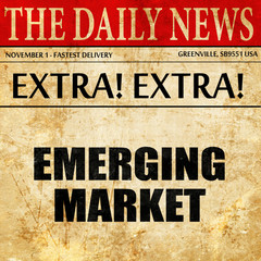 emerging market, article text in newspaper
