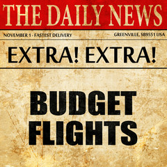 budget flights, article text in newspaper