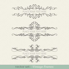 Obraz premium Vector set of vintage frames
