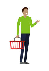 Man with Shopping Basket