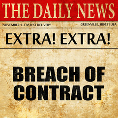 breach of contract, article text in newspaper