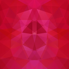 Fototapeta premium Geometric pattern, polygon triangles vector background in red and pink tones. Illustration pattern