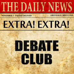 debate club, article text in newspaper