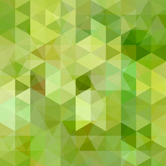 Abstract green mosaic background. Triangle geometric background. Design elements. Vector illustration.