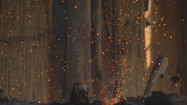 Coal for Heating Iron Hot burning coal furnace for the forging of metal products