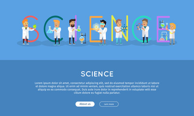 Science Banner. Science Alphabet.