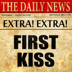 first kiss, article text in newspaper