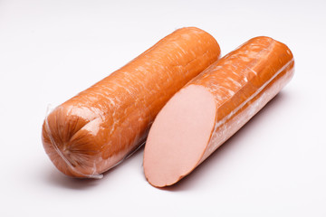 Sausage isolated on white background.