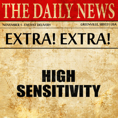 high sensitivity, article text in newspaper