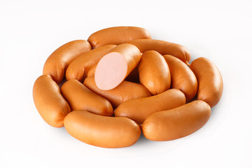 Sausage isolated on white background.