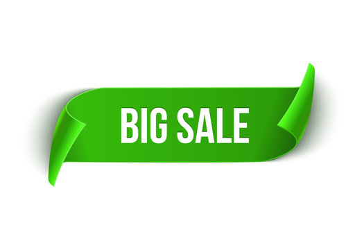 Big Sale vector ribbon design template. Banner sale tag. Market special offer discount label