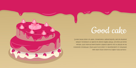 Bon Appetit. Festive Cake Web Banner. Chocolate