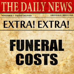 funeral costs, article text in newspaper