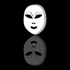 Mask on black background