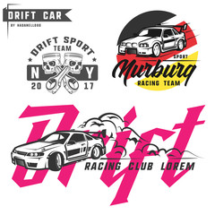 Drift sport team print for t-shirt,emblems and logo. © hadanello88