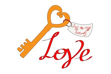  key, heart, love, tag, label, valentine, design, calligraphic, text, red, confession, feeling, relationship, romantic, simbol, sweet, wedding,day