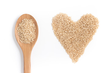 Cateto Whole grain Rice heart shaped