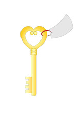key, golden, isolated, metal, object, icon, inscription, confession, design, feeling, heart, label, love, relationship, romantic, simbol, sticker, sweet, valentine, wedding