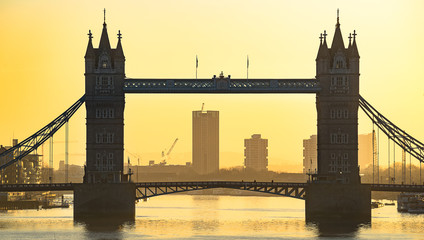 Tower Bridge  at sunrise, London