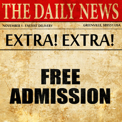 free admission, article text in newspaper