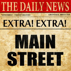 main street, article text in newspaper