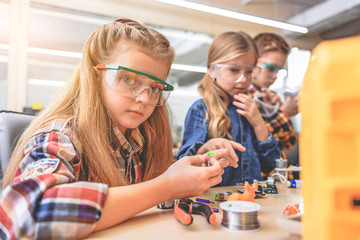 Interested children in light room
