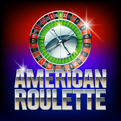 Vector casino card American roulette. Set of letters, numbers and symbols. Contains graphic style