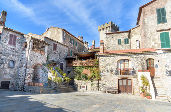 historic center in Capalbio, province of Grosseto, tuscany, italy