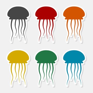 Isolated jellyfish icon - Illustration
