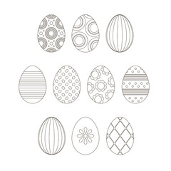 Easter eggs, vector illustration. coloring book.