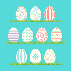 Easter eggs, vector icons. set.