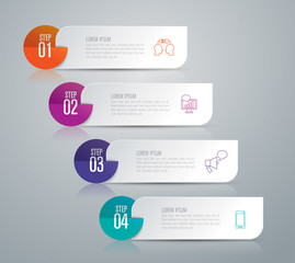 Infographics design vector and business icons with 4 options.