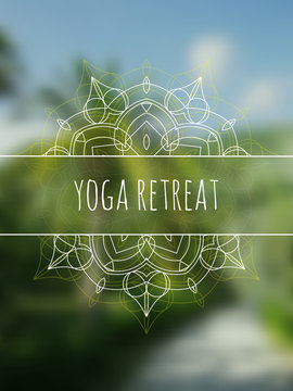 Tropical Yoga Retreat Realistic Banner With Mandala