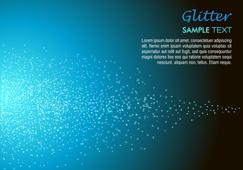 Glitter vector background with sample text in blue color