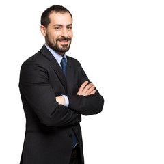 Portrait of a friendly businessman isolated on white