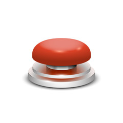 Vector 3d emergency red button, isolated on white