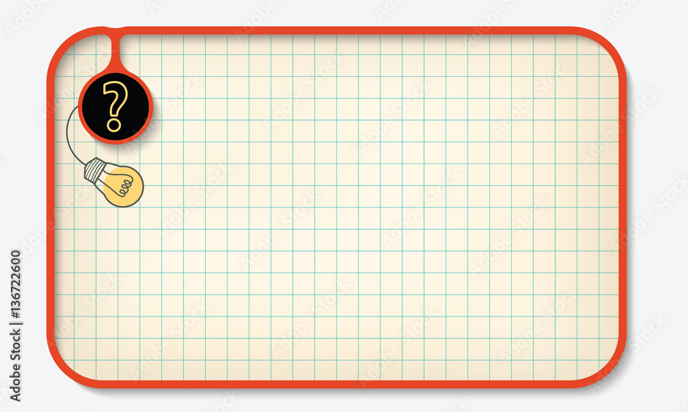Poster text box for fill your text with graph paper and question mark