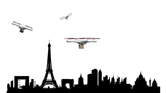 3 drones au dessus de Paris