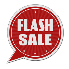Flash sale red speech bubble label or sign