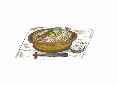 鍋焼きうどん Stock イラスト Adobe Stock 鍋焼きうどん Stock イラスト Adobe Stock