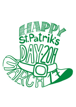 St.Patrik`s day (hat image composed of words (tag cloud)