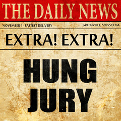 hung jury, article text in newspaper