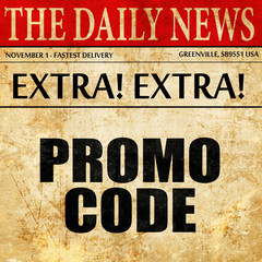 promo code, article text in newspaper